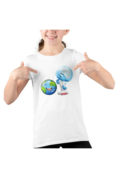 OEM Tricou Copii Fete Strumfii Astronautul Spatiu