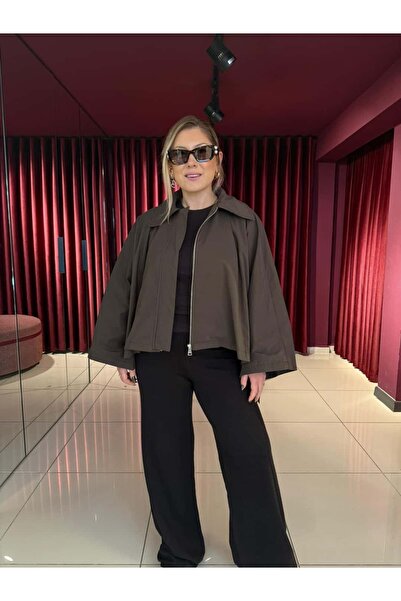 Serpirella Butik Oversize Kısa Trenç