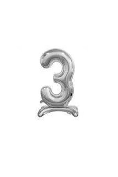 DODOMAR Foil Number 3 Legged 32 Inch 81 cm Tabletop Birthday Age Balloon