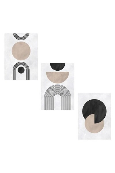 SHOPIENS Set Postere Decorative Geometrice Afise Perete 3 Buc 50x70cm Forme A...