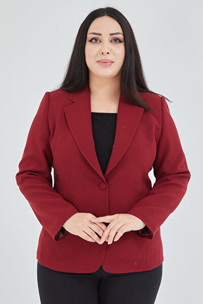 Fagi Women's Large Size Buttoned Classic Jacket
