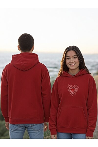 ArtYus Spider Heart Network Colorful cu imprimeu cu glugă Swea tricou