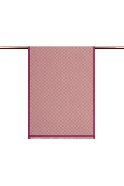 ipekevi Misty Pink Checker Pattern Wool Silk Shawl