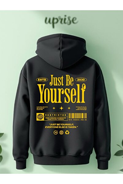 Vordevia Hanorac Just Be Yourself Arka cu imprimeu din bumbac cu supradimensi...