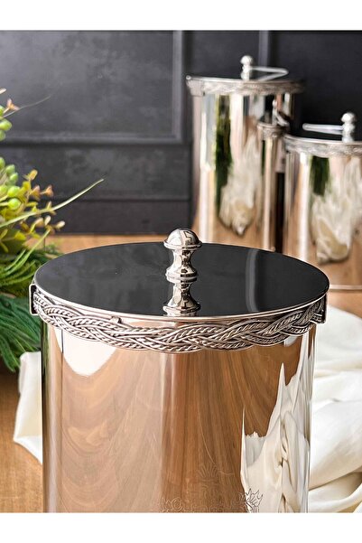 ROSSEV Metal Medium Size Jar with Rope Detail