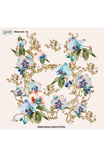 REYYAN Oyalık Yazma Düz Çiçekli 100lük Çeyizlik Yemeni İç Tülbent 100x100 cm Çiçekli Desen Kokulu İpek