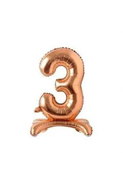 DODOMAR Foil Number 3 Legged 32 Inch 81 cm Tabletop Birthday Age Balloon