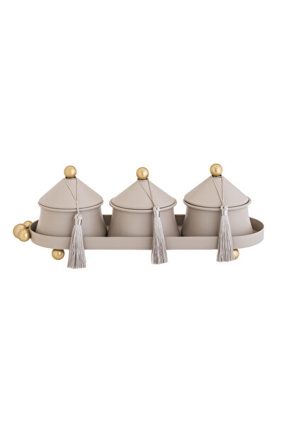 casa rosa 4-piece metal nut serving set