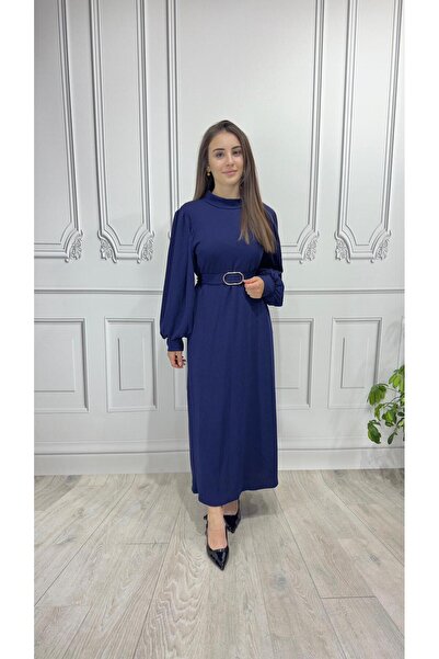 WİSHTEX WİSH - KEMERLİ BÜZGÜLÜ ÖRME ELBİSE