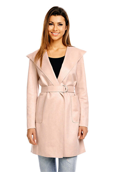 WildFashion Jacheta midi cu gluga si buzunare E566-155