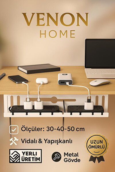 VENON Metal Masa Altı Kablo Düzenleyici Yönetim Tepsisi Kablo Tutucu Özellikl...