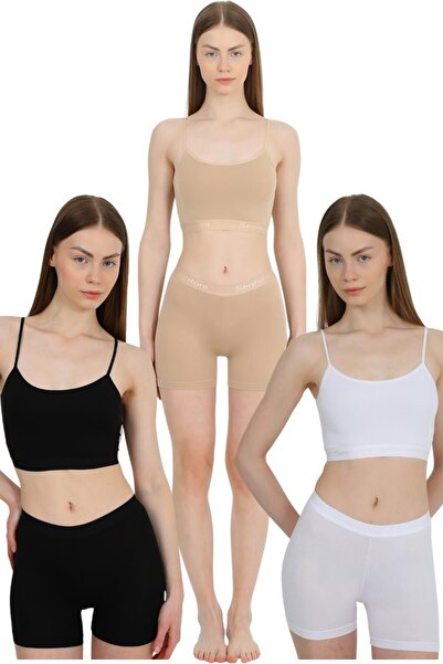 Fanilam Γυναικείο κοντό καλσόν από μπαμπού Lycra 3-pack Symphony - Υφασμάτινο...