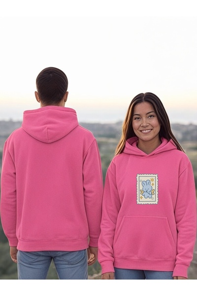 ArtYus Carte poștală Iepure colorat cu imprimeu cu glugă Swea tricou