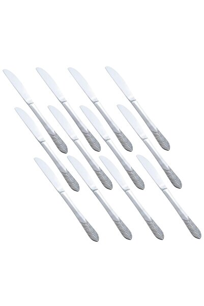 ORIAN سكاكين عشاء يابانية من الفولاذ المقاوم للصدأ من سنابل، 12 قطعة