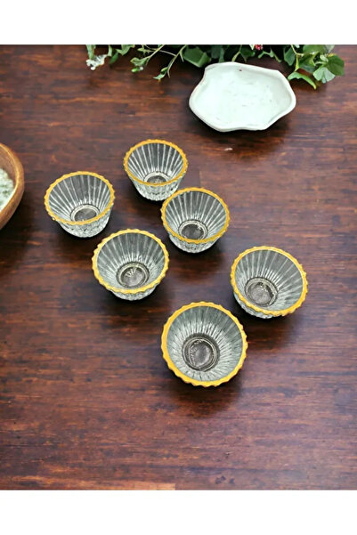 zaTen Pazar 6'Lı Yaldızlı Kahve Yanı Lokumluk Şekerlik