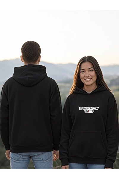 ArtYus Bateria socială mea este colorată cu imprimeu cu glugă Swea tricou