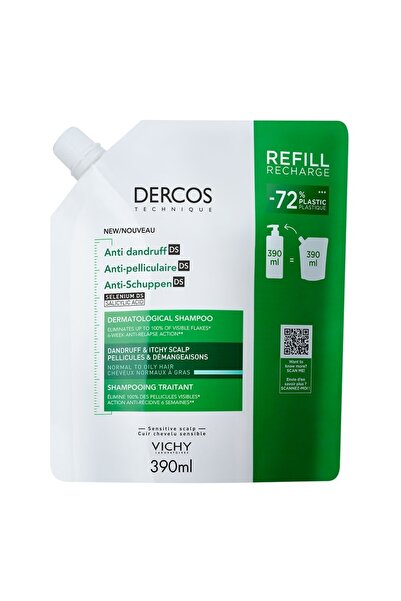 Vichy Dercos Σαμπουάν κατά της πιτυρίδας για κανονικά και λιπαρά μαλλιά, Σαμπουάν, 390 ml