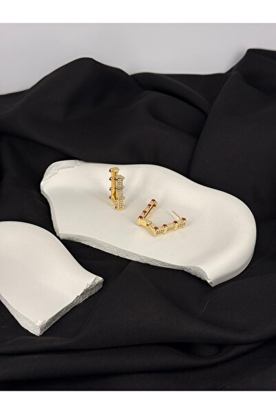 Unzilee أقراط ستيل مستطيلة الشكل من موديل سيريناي الذهبية