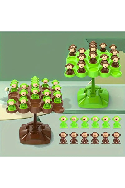 Halımax Monkey Balance Tree Concentration Training Puzzle Stacking Game Two-Player Educational Learning Toy