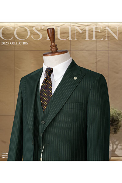 Costumen Erkek Çizgili Slim Fit Takım Elbise