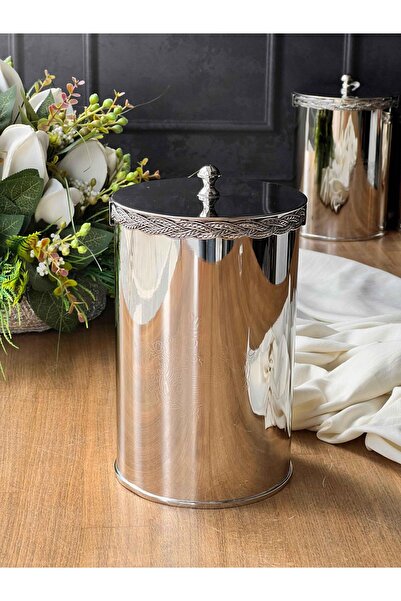 ROSSEV Metal Large Size Jar with Rope Detail