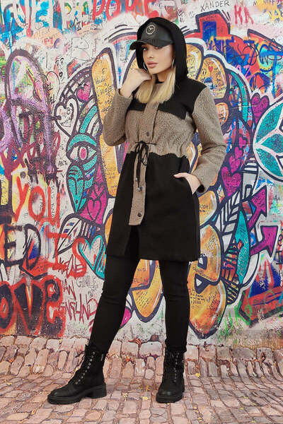 WildFashion Jacheta casual calduroasa din material cu lana U860-1182