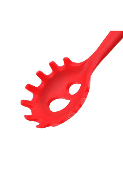Tasty Spaghetti Spoon 678205, Portion Holes, Soft Handle, 32.5 cm, Silicone, Red