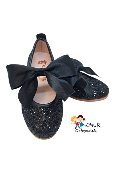 Onur Ortopedik Babet ortopedice elegante pentru fete (argintiu--negru)