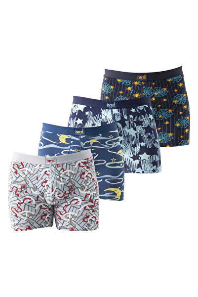Hmd 4-Piece Mixed Lycra Adult Men's Boxer Colorful & Cotton