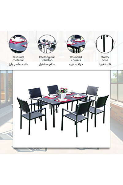 Living Accents 7-Piece Durable Long Lasting High Quality Outdoor Dining Set