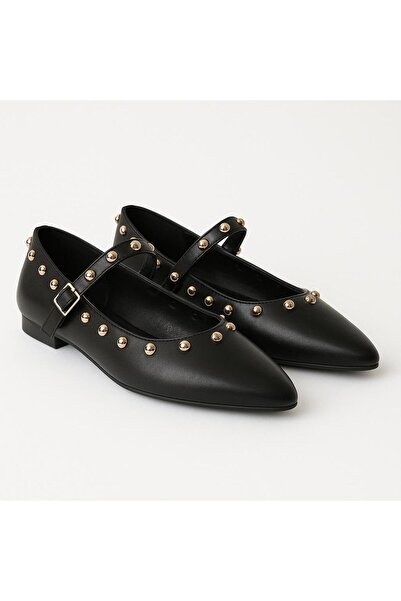 ayhnshoes Women's Babet Gold Buckle Stone Casual Flat Shoes
