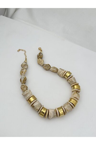 ŞekerAksesuar Gold Detay Kemik Model Kolye (49 Cm)