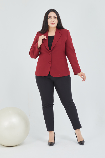 Fagi Women's Large Size Buttoned Classic Jacket