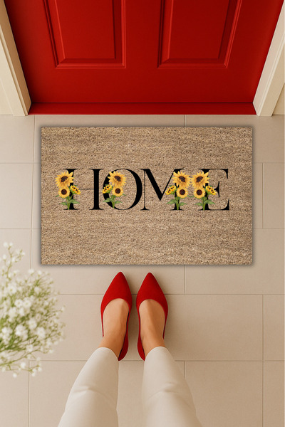 Dormot Yüksek Kaliteli Modern Dijital Baskı - Ay Çiçek Detaylı Home Yazısı 70...