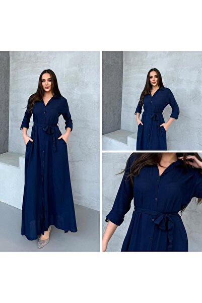 UMSA MODA SALAŞ KUŞAK DETAY GÖMLEK ELBİSE