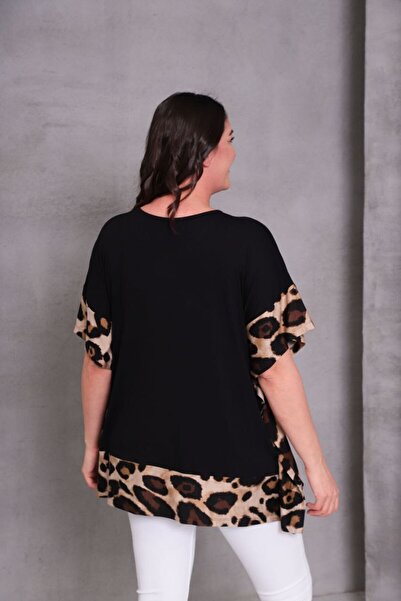 MojerHermosa Leopard Pattern Bat Sleeve T-Shirt