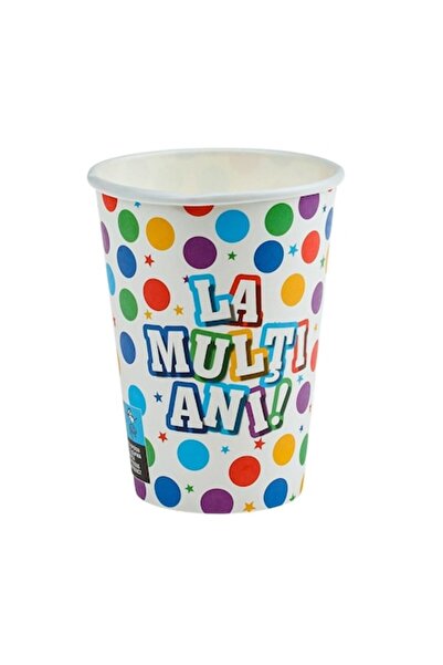 SHOPIENS Σετ 10 τεμαχίων χάρτινα ποτήρια 270ml με χρωματιστές βούλες και εκτύ...