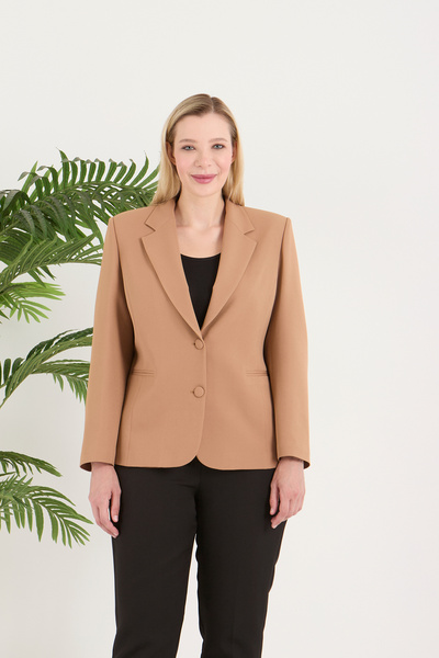 Fagi Women's Large Size Buttoned Classic Jacket
