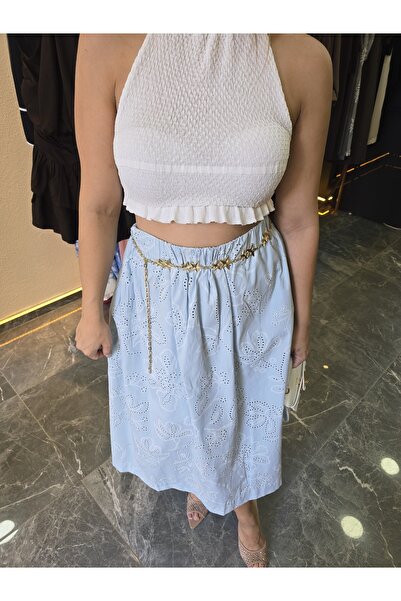 Butik mavi fisto etek