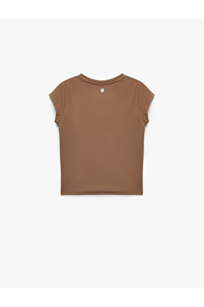 Koton Αθλητικό μπλουζάκι με κοντό μανίκι με λαιμόκοψη με άνετη εφαρμογή