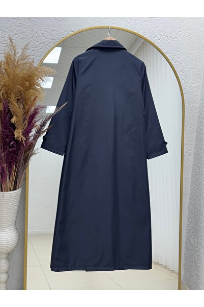 BENAHOLL Μακρύ παλτό με κορδόνια με κουμπιά Doresia-ZŞ6003 Navy Blue