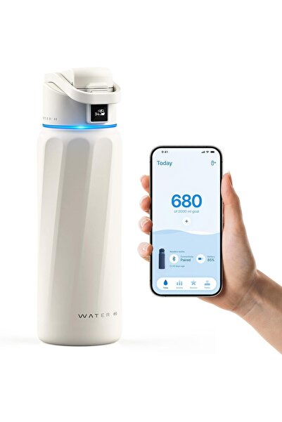 WATERH Smart Bottle with Reminder- Double Wall Vacuum Insulated Bottle Stainl...