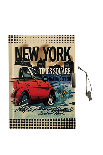 TREND16 دفتر تذكاري منقوش مع قفل ومفتاح