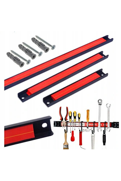 zola Set of 3 magnetic tool organizer strips, metal and plastic, 3 different sizes 27 cm/37 cm/ 48 cm