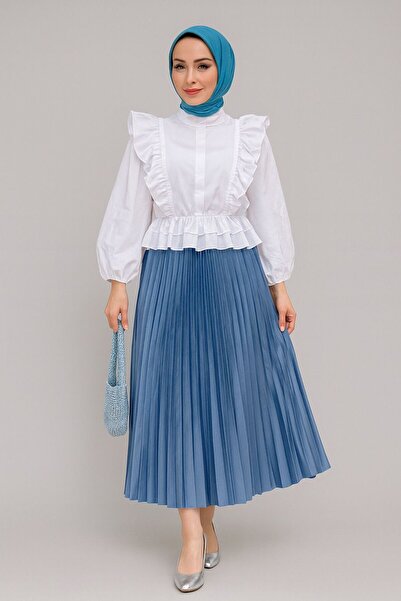 The Naz Line High-Waisted Pleated Loose Skirt