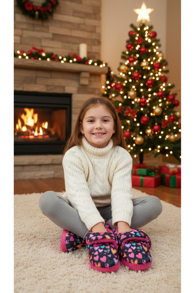 Deniz Terlik Kız Çocuk Sessiz Taban Kaydırmaz Ev Pandufu | Ev Botu |