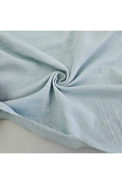 Kaf Kumaş Krinkıl Müslin | 2 Katlı Bürümcük Kumaş | Açık Mavi