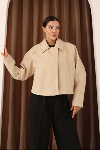Safgiyim44 Kaşe Kaban Side Pocket Zipper Zippered Jacket