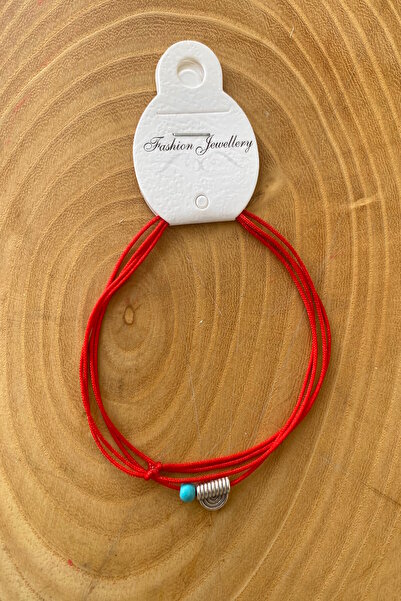 Shepidi الحبل الأحمر على شكل شخصية فضية، قلادة من الخرز الأزرق