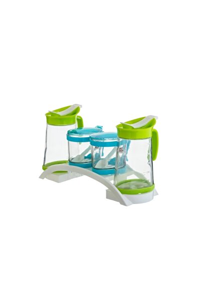 ORIAN طقم زجاج للزيوت والتوابل بقاعدة بلاستيكية